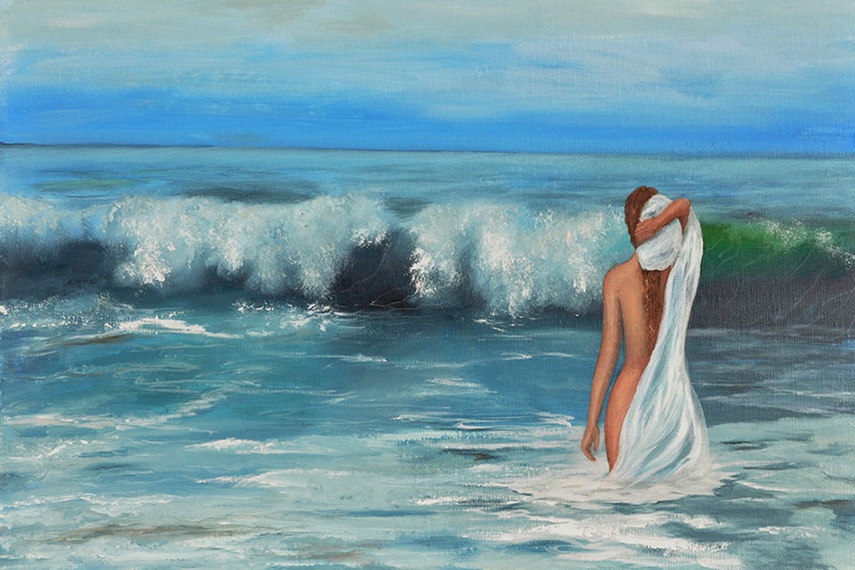 Волнующие картины. Винсент Ромеро Редондо картины. Картины Висенте Ромеро Редондо море. Девушка у моря картина.