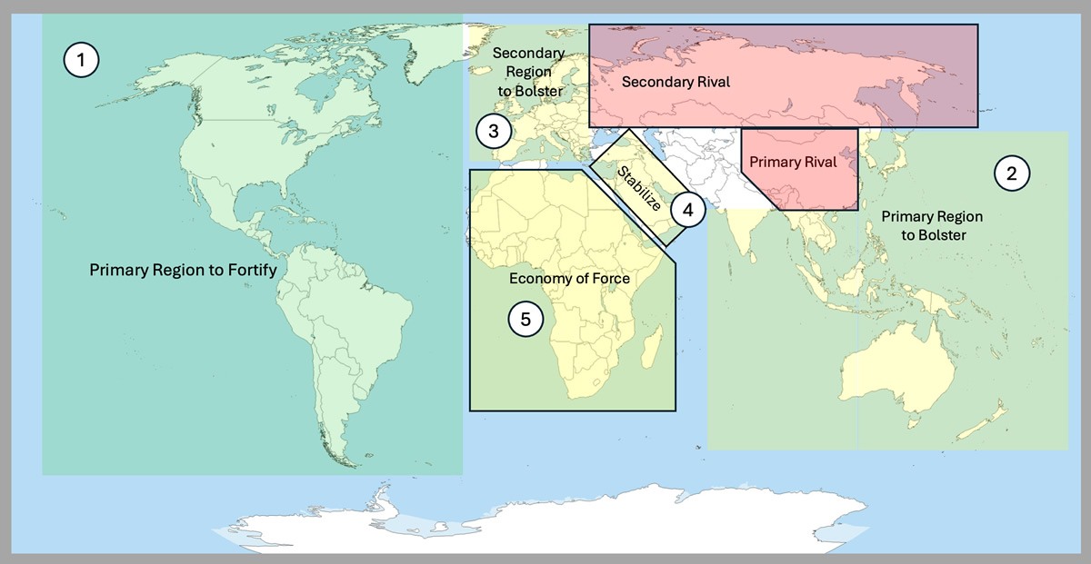 USA security strategy 2025 Map